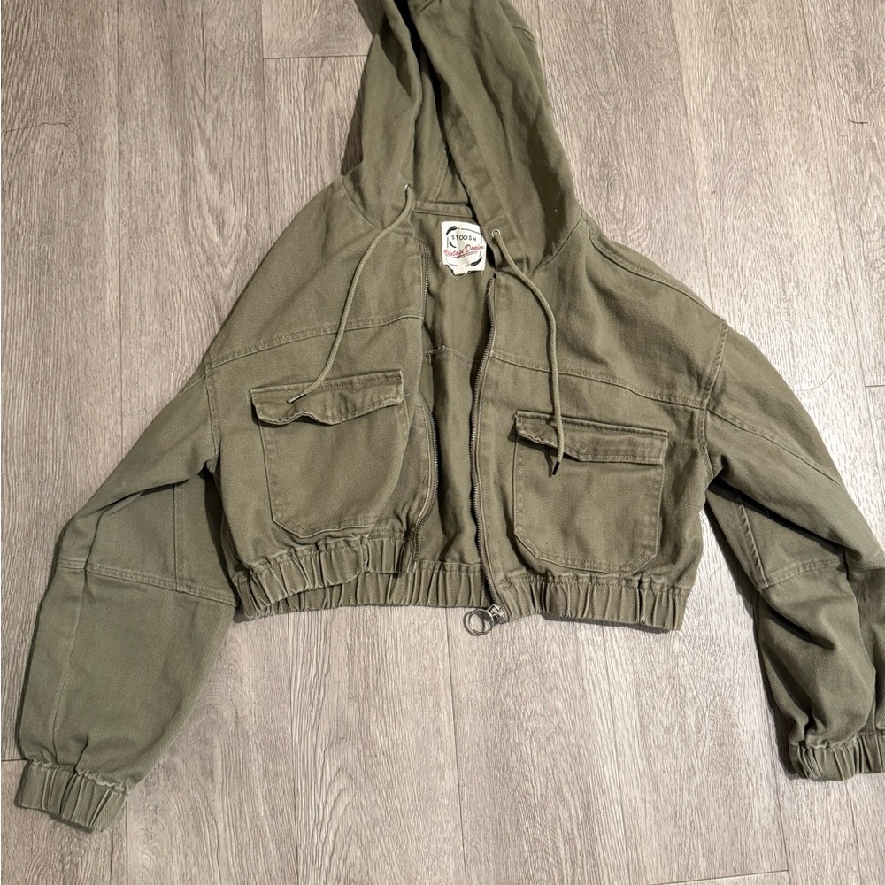 Stoosh Khaki Hoodie with Drawstring